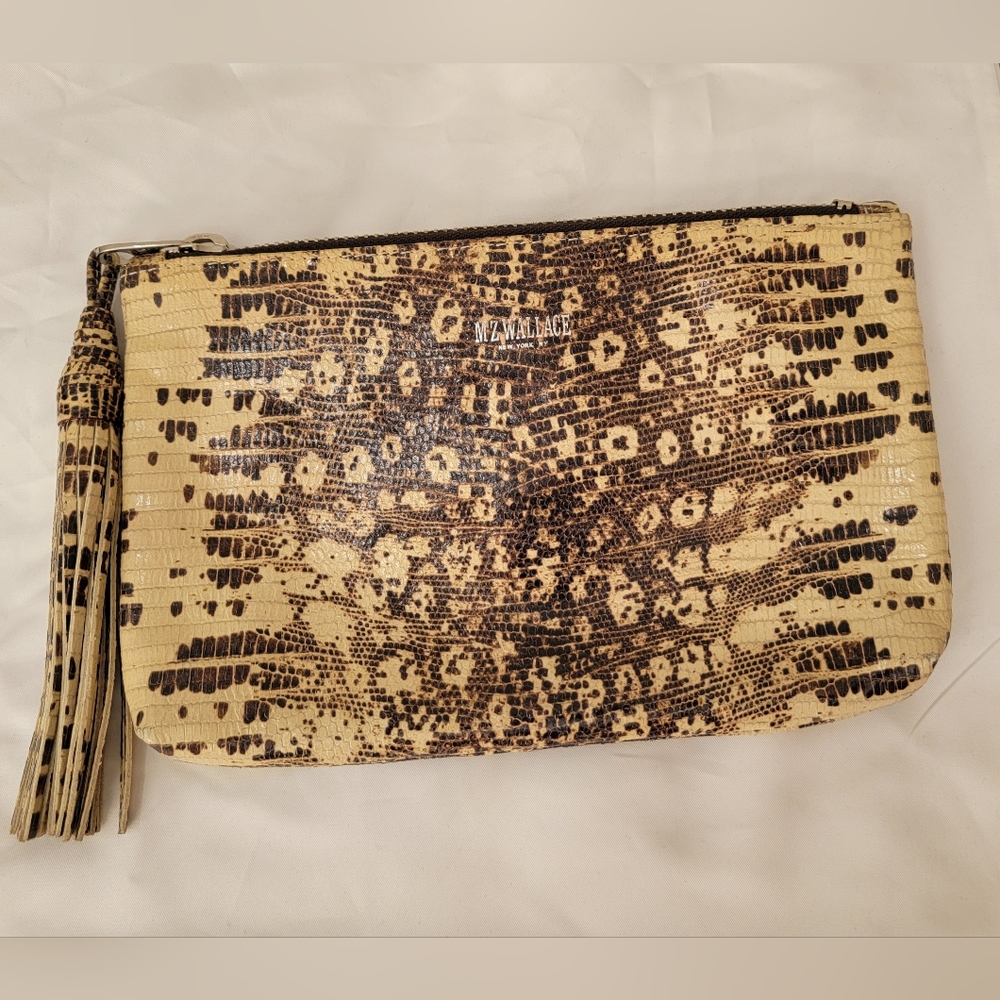 MZW Leather Snake Pouch with Tassel